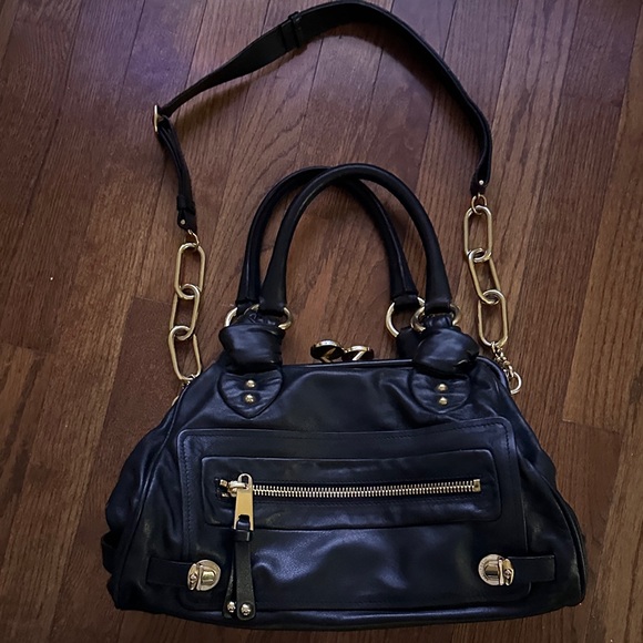 Elegant Black Leather Handbag iconic Stam bag - Picture 1 of 9